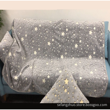 super soft plush Flannel Glow in the Dark Throw Blanket